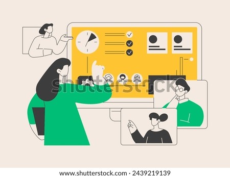 Workflow process abstract concept vector illustration. Design and automation, boost office productivity, business process, cloud-based project management platform software abstract metaphor.