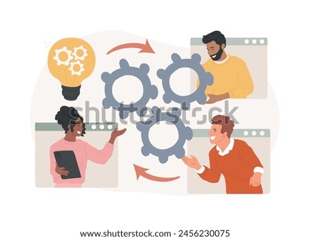 Cooperation isolated concept vector illustration. Online collaboration, team communication, cooperative business, coop model, partnership, cooperation process, working together vector concept.
