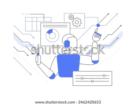 AI-Supported Crisis Management abstract concept vector illustration. Public Relations. Handle crises with real-time monitoring, analysis, and response recommendations. abstract metaphor.