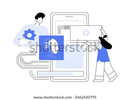 AI-Optimized Search and Navigation abstract concept vector illustration. E-commerce. Improve user experience and navigation features on e-commerce websites. AI Technology. abstract metaphor.