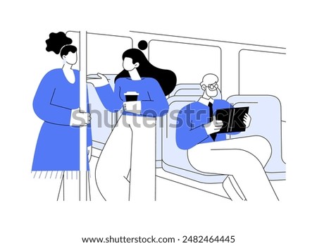 Going same direction isolated cartoon vector illustrations. Girl meets a friend in the bus, riding in same direction, urban lifestyle, city vehicle, talk in public transport vector cartoon.