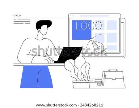 Branding concept abstract concept vector illustration. Graphic designer creating logo for new business startup, IT company specialist, branding development, UI design abstract metaphor.