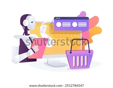 AI-Optimized Search and Navigation abstract concept vector illustration. E-commerce. Improve user experience and navigation features on e-commerce websites. AI Technology. abstract metaphor.