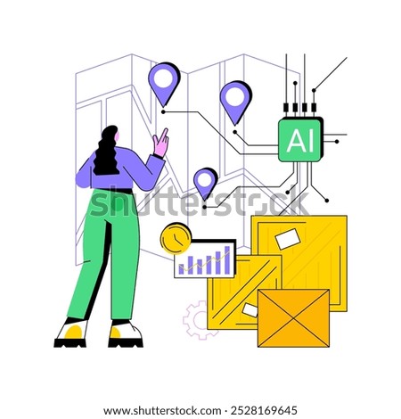 Real-Time Supply Chain Visibility with AI abstract concept vector illustration. Supply Chain Management. Real-time visibility helps to anticipate disruptions. AI Technology. abstract metaphor.