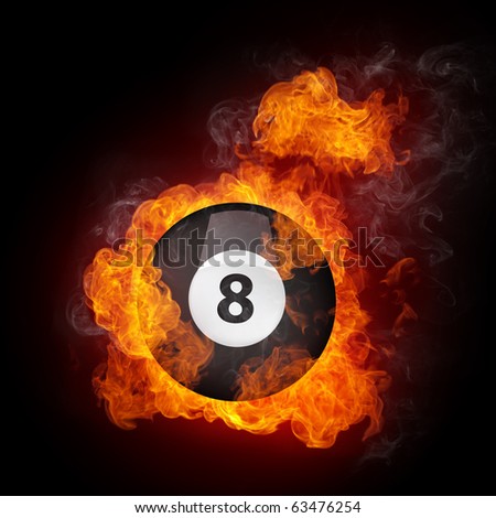 Pool Billiards Ball In Fire. Computer Graphics. Stock Photo 63476254 ...