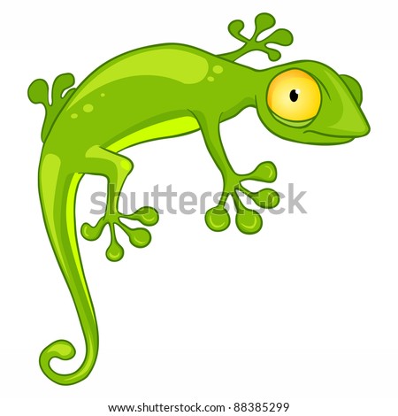 Cartoon Character Lizard Isolated On White Background. Vector ...