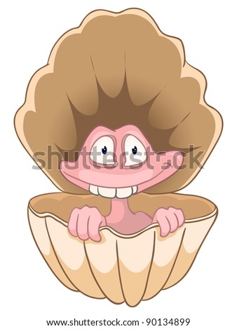 Cartoon Mussel Stock Vector Illustration 90134899 : Shutterstock