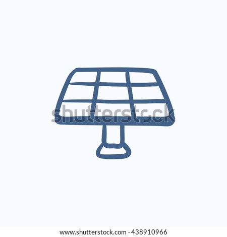 Solar Panel Vector Sketch Icon Isolated On Background. Hand Drawn Solar