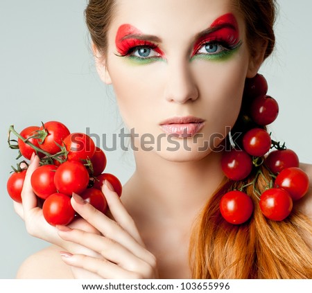 Portrait of sensual woman model with luxury makeup