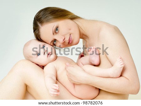 young mother with a charming baby