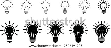 Lightbulb Icon on Transparent Background: Symbol of Creativity and Ideas.