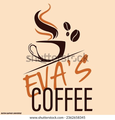 cup of  coffee logo ( EVA'S COFFEE )