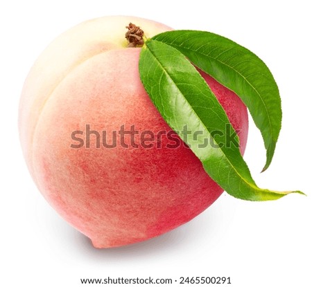 Similar – Image, Stock Photo Sliced fresh peach and grape on homemade ceramic plate on yellow tablecloth,