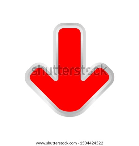 red arrow pointing down isolated on white background, clip art red arrow icon pointing to down, arrow symbol indicates red direction pointing to down, illustrations 3d arrow buttons down point