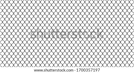 black wire mesh isolated on white background, barrier net, wire net metal wall, barbed wire fence, black grid for backdrop, fence barb for construction zone, wire grid of fence for wallpaper, vector Foto d'archivio © 