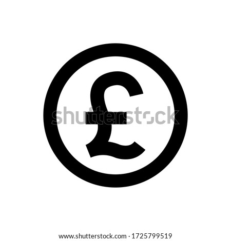 pound currency coin black for icon isolated on white, pound money for app symbol, simple flat pound money, currency digital pound coin for financial concept, vector