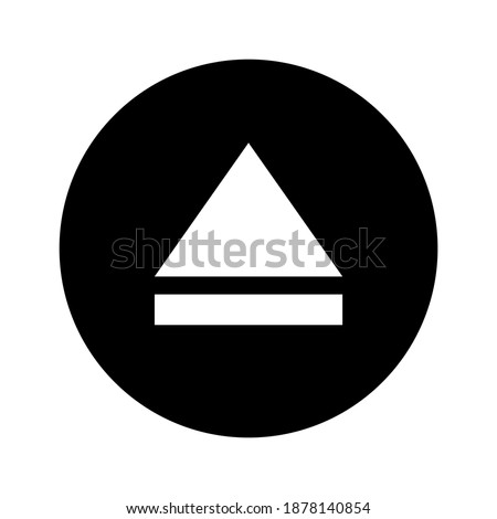 eject icon, eject symbol in circle shape, eject icon for graphic media, vector