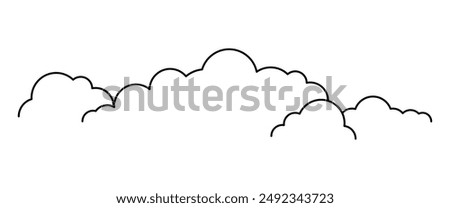 cloud line shape, graphic clouds outline, clouds lined, cloudy line simple