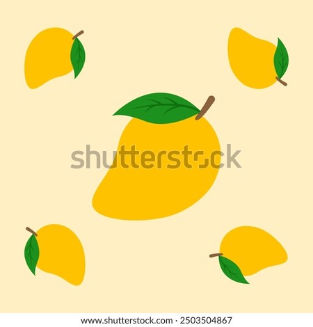 mango fruit seamless for pattern fabric, simple mango fruit cute repeat in square background, illustration fruit pattern wallpaper