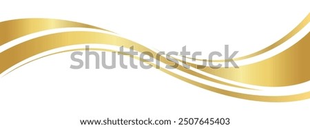 gold wave curve, golden wave corner shape for element, stripes ribbon golden graphic, striped gold