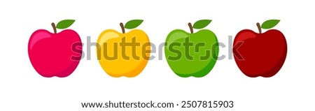 apple, different apple, colored apple fruit for foods health