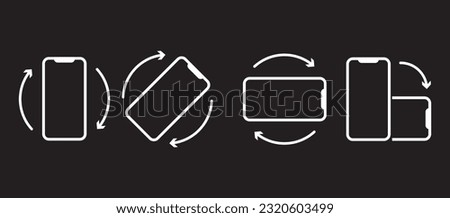 Device rotation symbol. Rotate smartphone isolated icon. Rotate Mobile phone. Turn your device. Rotate smartphone, icon set vector illustration for web site or mobile app