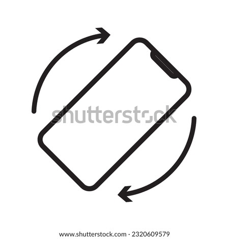 Rotate phone icon, Rotating mobile phone . Turn your device. Device rotation symbol. Vector illustration. 