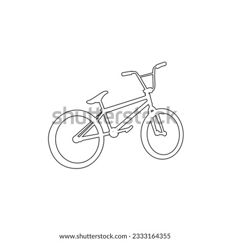 White bmx icon, Vector illustration of white logo icon bmx bike isolated on a white background. Outline icon bicycle side view,