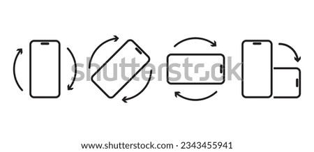 Rotate smartphone icon. Device rotation symbol. Rotate Mobile phone. Turn your device. Rotate smartphone, icon set vector illustration for web site or mobile app. vector modern flat design isolated