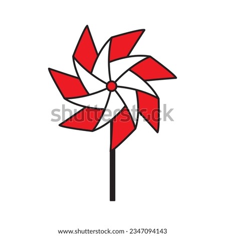 Paper windmill vector icon. windmill Paper folding art, Containing origami, Origami flat line icon. Paper art vector illustrations. Thin signs for japanese creative hobby, Vector illustration.