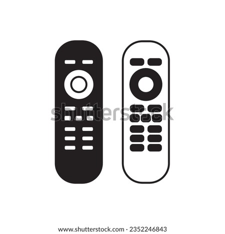 Modern remote control icon flat and linear. Thin line black and white remote control vector isolated on white background. remote control trendy illustration