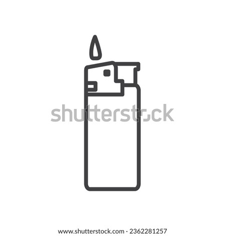 Lighter icon, Lighter fire flame simple line icon. Symbol, logo, lighter icon vector illustration in line style isolated on white background.