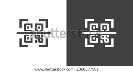 QR code scan icon, Digital scanning qr code label, Barcode Scan, Mobile Scan vector icons. QR code flat icon. Vector illustration in flat design, Scanning of Codes and Objects. Check Code icons. 