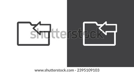 Move to folders icon vector, Folder Icon in trendy line style isolated on black and white background.