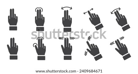 Flat icon of lHand Touch gesture. Finger touch gesture Related Vector icon user interface graphic design. Contains such Icons as touch, gesture, navigation, touchscreen vector illustration.