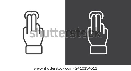 Icon double click gesture vector illustration on black and white background. Modern outline style icons.Finger touch gesture icon.