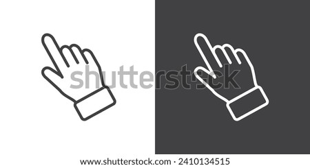 Simple click and touch gesture vector illustration on black and white background. Modern outline style icons.Finger touch gesture icon.