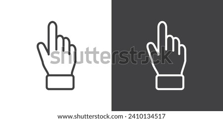 Duo Tone Icons, Hand touch gesture vector illustration on black and white background. Modern outline style icons.Finger touch gesture icon.