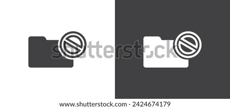 The attention folder icon. Corrupted folder icon, Danger symbol. Folder flat vector illustration. Vector Folder attention sign with exclamation mark icon.