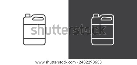 Simple handle jerry can icon line. Petrol signs. Gasoline icon, Car petrol symbol. Jerry cans of oil icon vector illustration. Fuel can vector icon illustration isolated on black and white background.