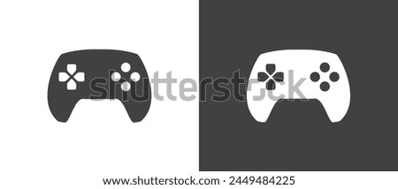 Game console icon, Video game console. Black joystick vector, Game controller, Gamepad icon vector illustration logo template in trendy flat style black and white background.