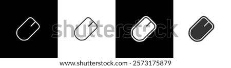 Moden wireless mouse icon, Flat mouse icon. Mouse button click icon. Wireless mouse, isolated with black, white and transparent background. Eps 10