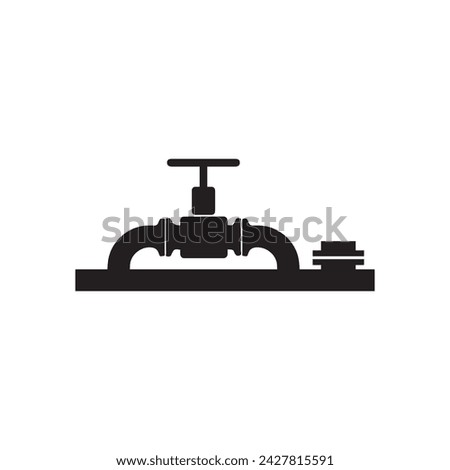 Valve, pipe, water, distribution, factory icon