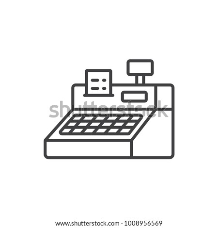 Cash register line icon.