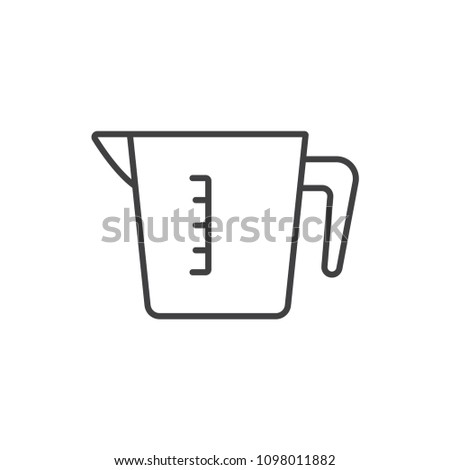 Measuring cup line icon.