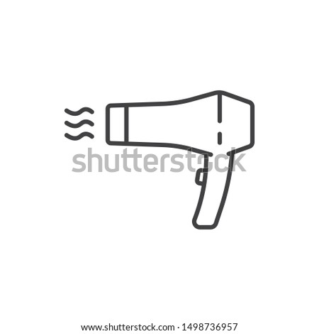 Hair dryer, beauty salon vector line icon. 