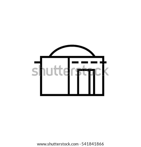 Adobe hut outline icon. House 