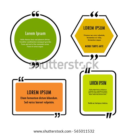 Set of quotes, quote bubbles vector illustration in autumn colors