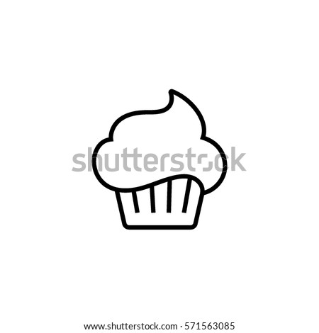 Confectionery line icon, cupcake