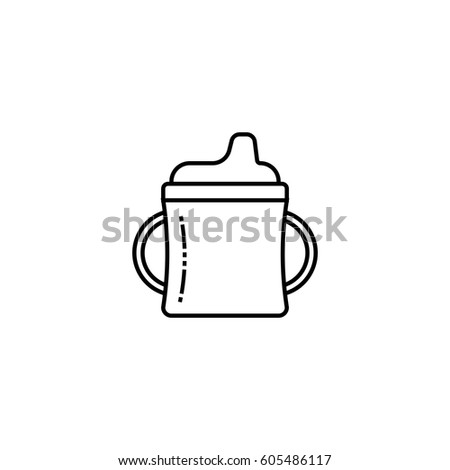 Sippy cup outline icon. Baby cup